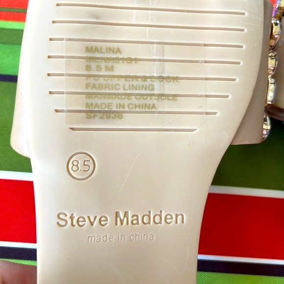 Brand New Steve Madden Malina Jeweled Gem Sparkly Bling Slide Sandals - Picture 12 of 13